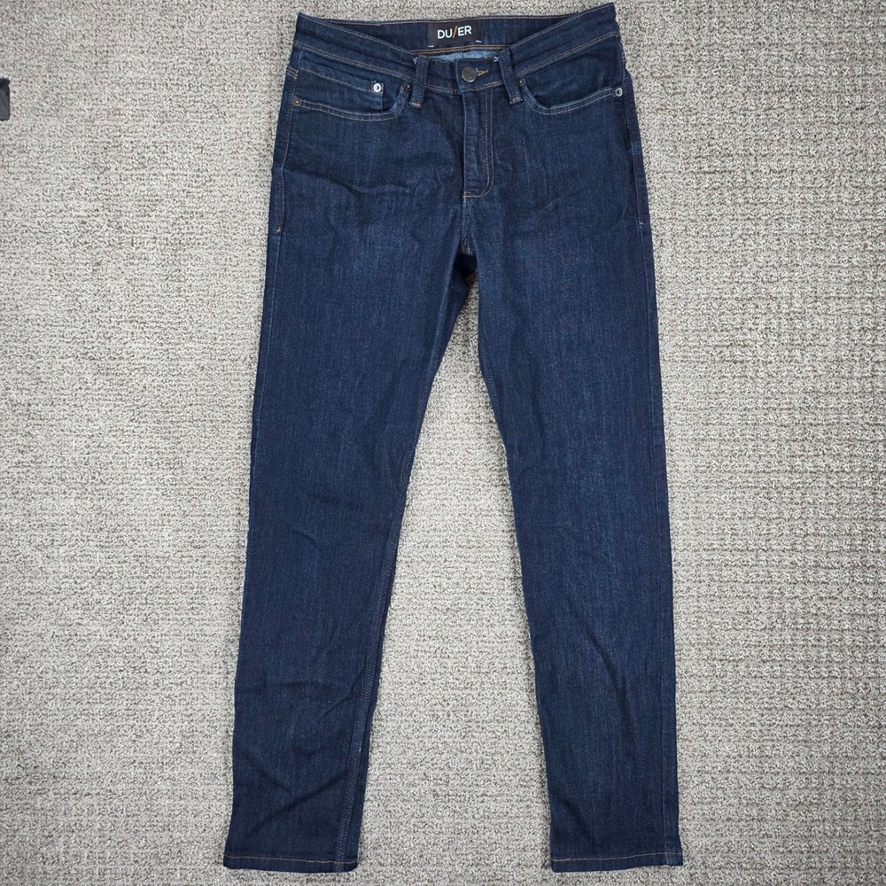 DU/ER L2X Slim Fit Jeans Mens 30x32 Dark Indigo Blue Performance Denim Pants